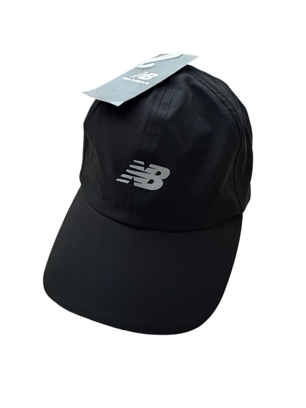New Balance Black 5-Panel Performance Running Cap Hat LAH91003 OSFM